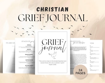 Grief Journal for Christians, Christian Guided Grief Workbook, Bereavement Journal, Grief and Loss Journal Prompts, Loss of Mother Gift