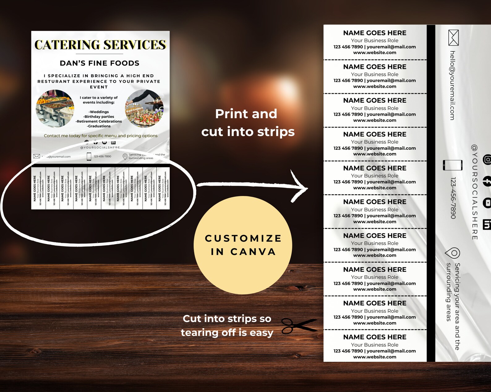 Editable Catering Services Flyer, Custom Catering Event Flyer, Food ...