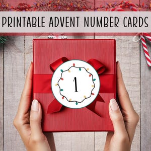 Advent Tags, Advent Calendar Gift tags, Printable DIY advent calendar for kids and adults, Christmas number tags, DIY Advent