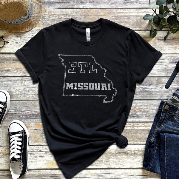 St Louis Rhinestone Shirts, St. Louis Shirt, St. Louis T-shirt, St. Louis MO Gifts, Missouri Tshirts, St. Louis Fan,  Bling Bling Unisex Tee