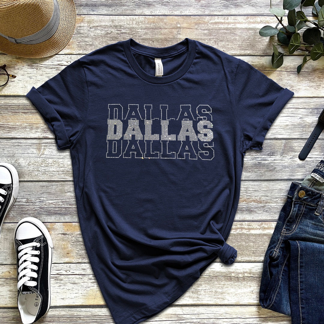 Dallas Tshirt, Dallas Tee,dallas Football Shirt, Rhinestone Tshirt