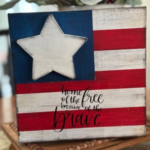 Handpainted Patriotic Wood Sign: Americana Decor, 4th of July