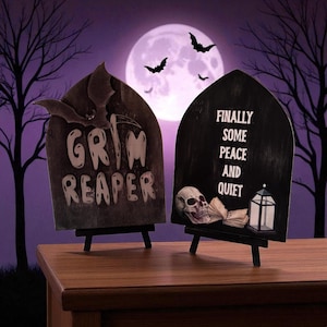 Halloween-decor Magere Hein, sarcastische houten gotische borden, sarcastische citaten