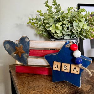 Handpainted Americana Wood Pallet Sign: Patriotic 4th of July Decor