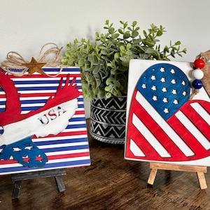 Patriotic eagle, stars & stripes, American flag, fathers day, July 4, Memorial Day, USA decor, dad gift, American eagle wood sign, eagles