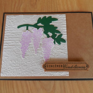 Carte sincères condoléances scrapbooking