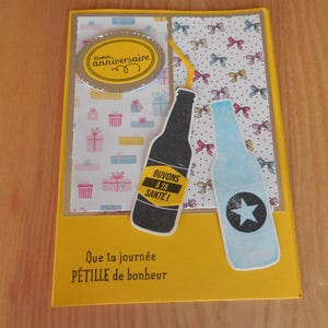 Carte scrapbooking Anniversaire Buvons à ta santé
