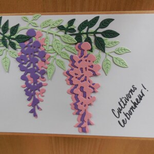 Carte scrapbooking "Cultivons le bonheur"