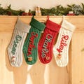 Personalized Knit Christmas Stocking - 2025 Family Name Embroidery - Monogram Festive Holiday Decoration product logo