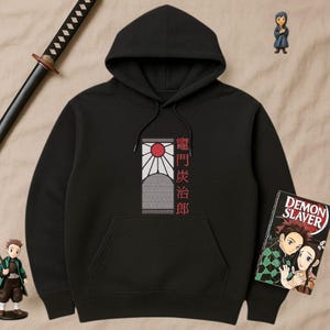 Tanjiro Earrings Embroidered Shirt Hoodie Sweatshirt – Demon Slayer Anime Inspired Unisex Clothing | Perfect Gift for Anime Fans
