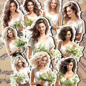 Lotto di 10 piccole ragazze allenate sul piano per avere un diario per lo scrapbooking, l'artigianato e le arti a mano.