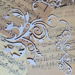 Lote de 3 elementos de decoração pré-descobertos para o uso de um diário, scrapbooking, trabalhos manuais, arte principal