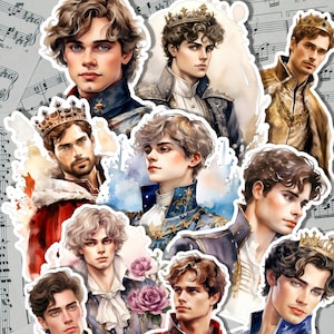 Lot de 11 autocollants Le Prince de Cindrella は、ジャーナリズム、スクラップブッキング、トラヴォー マニュアル、カルテ、芸術マニュアルを注ぎます。