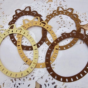 Conjunto de cortes de 5 caixas de papel com moldura de arco oval e relevo oval 216 g/m Tons marrons de alta qualidade para registro no diário | Álbum de recortes | trabalhos manuais