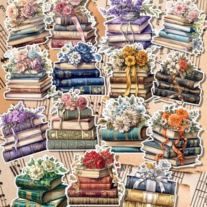 Lot 15 naklejek Flower Book pour tenir un journal | Karty | Scrapbooking | Rzemieślnik | Sztuka główna •