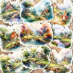 Conjunto de 9 vistas de frais para jornalização, scrapbooking, artesanato, arte à la main