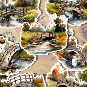 Ensemble de 7 ponts de jardin pour la journalisation, le scrapbooking, les travaux manuels, les travaux manuels.