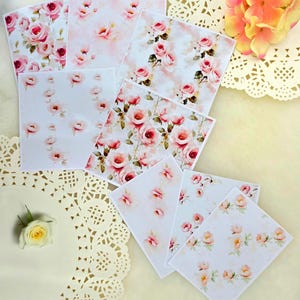 Lot de 8 beaux papiers d'arrière-plan floraux - parfaits pour la tenue d'un journal, le scrapbooking et les travaux manuels