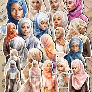 Verkauf von 10 oder 20 afro-amerikanischen Füllungen für das Hijab für ein Journal | Scrapbooking | Kunsthandwerk | Kunsthandwerk •