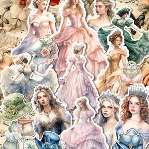Victorian Fashion women, lotto di 10 o 20 pezzi per la redazione di un diario, lo scrapbooking e i lavori manuali