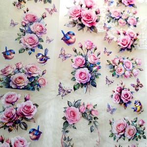 My DESIGN My PET TAPE pour journal, scrapbooking, travaux manuels, boucle d'art à la main 100 cm x7 cm, fleurs rose brillant