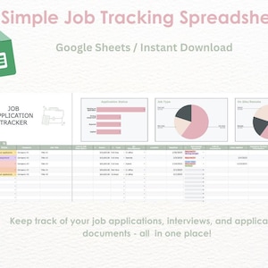 Easy Customizable Job Application and Interview Tracker for Google Sheets