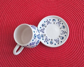 Handgemachte Evil Eye Keramikbecher: Türkische Kaffeetasse