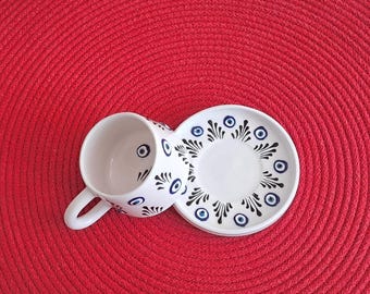 Handgemachte Evil Eye Keramikbecher: Türkische Fliesenkunst