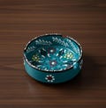 Handmade Ceramic Ashtray: Lace Design Home Decor - Pink- Petrol green- Water green