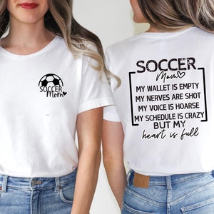 Fußball-Mama-Shirt Herz ist voll Shirt, Fußball-Shirt für Mama, lustiges Fußball-Mama-Shirt, Fußball-Mama-Leben-Shirt, Fußball-Mama-T-Stück Grafik-T-Shirts Mama