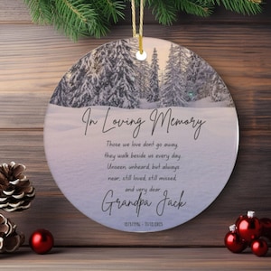 Personalized Memorial Christmas Ornament Custom In Loving Memory Christmas Ornament Lost But Never Forgotten Loss of a Loved One  Keepsake