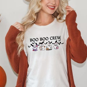 Boo Boo Crew Tee - Halloween Nurse Shirt - Spooky Season Gift for Her - Cute Nurse Costume for Trick or Treating