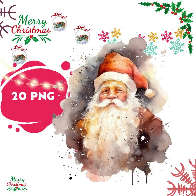 Santa Claus Clipart Cute Santa Claus Christmas Clipart Xmas - Etsy