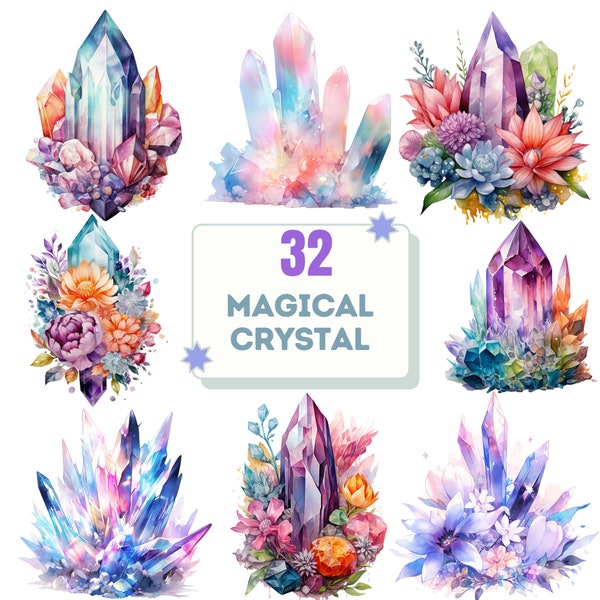 Fairy Tale Magical Crystal, Fairy Tale Clipart, Watercolor Style, Enchanted Crystal, Fantasy Crystal, Fairy Tale Element, Fantasy Clipart