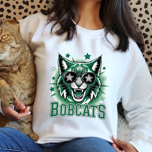 Lynx roux mascotte SVG PNG | Lynx roux cool avec sublimation de lunettes de soleil | Conception de fierté d&#39;équipe d&#39;esprit d&#39;école | Graphique sportif modifiable pour les chemises