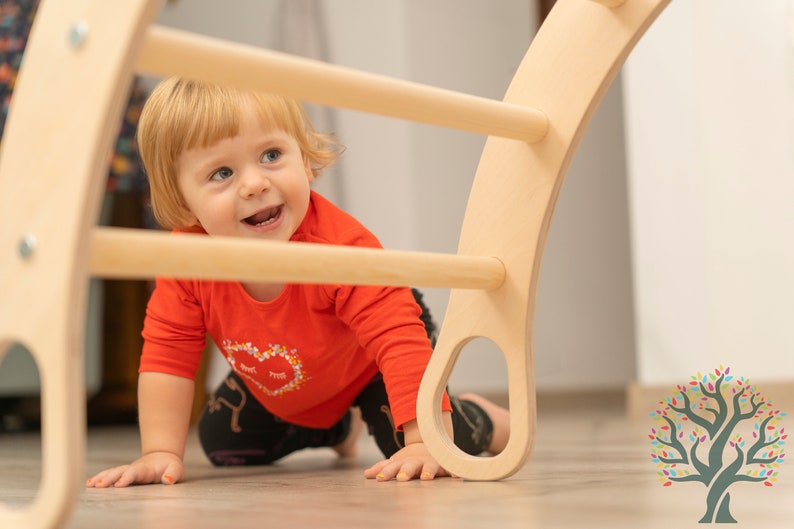 Climbing arch with ramp, Arch with Cushion, Climbing montessori furniture, Rocker Pillow, Montessori Rocker, Toddler Rocker, Muslin Cushion