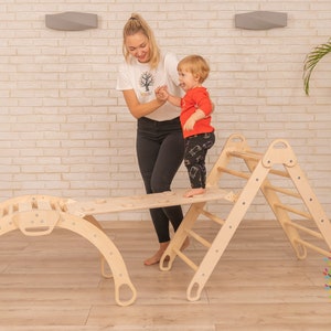 Climbing arch with ramp, Arch with Cushion, Climbing montessori furniture, Rocker Pillow, Montessori Rocker, Toddler Rocker, Muslin Cushion