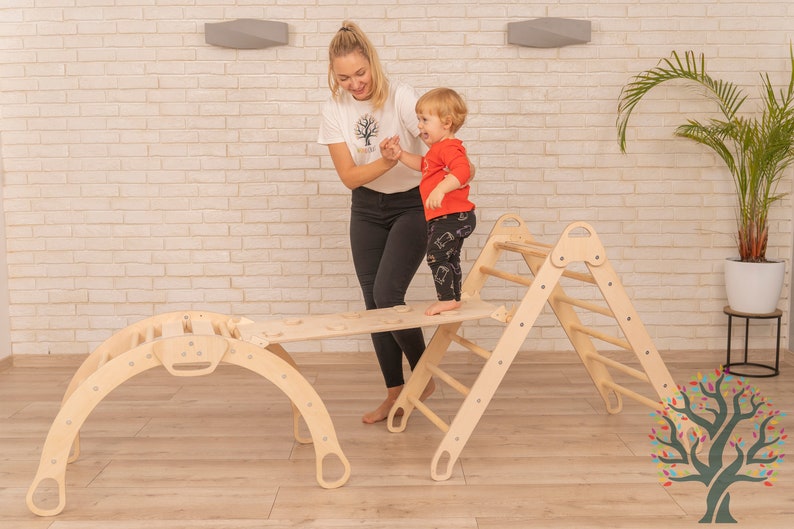 Climbing arch with ramp, Arch with Cushion, Climbing montessori furniture, Rocker Pillow, Montessori Rocker, Toddler Rocker, Muslin Cushion