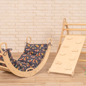 Montessori toddler gym, Climbing arch rocker, Montessori climber, Climb triangle, Kids birthday, Toddler gift, Educational toys, Play gym