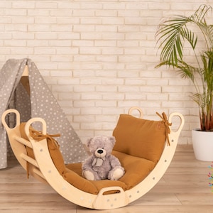 Speelhuisje voor kinderen + schommel + montessoriklimmer, klimrek voor peuters, montessorimeubels babyspeelruimte cadeau peuter binnenspeeltuin