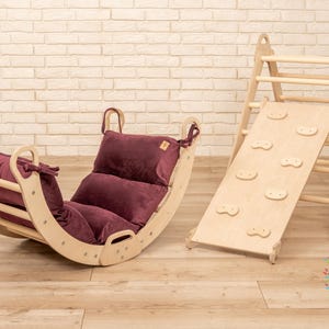 Foldable Triangle + Climbing Arch + Climbing Ramp, Triangle With Ramp, Climbing Set of Three Items, Climbing Triangle, Montessori Furniture