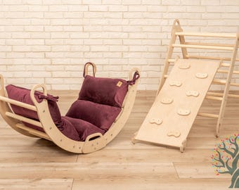Foldable Climbing Triangle Set: Arch and Ramp, Montessori Furniture