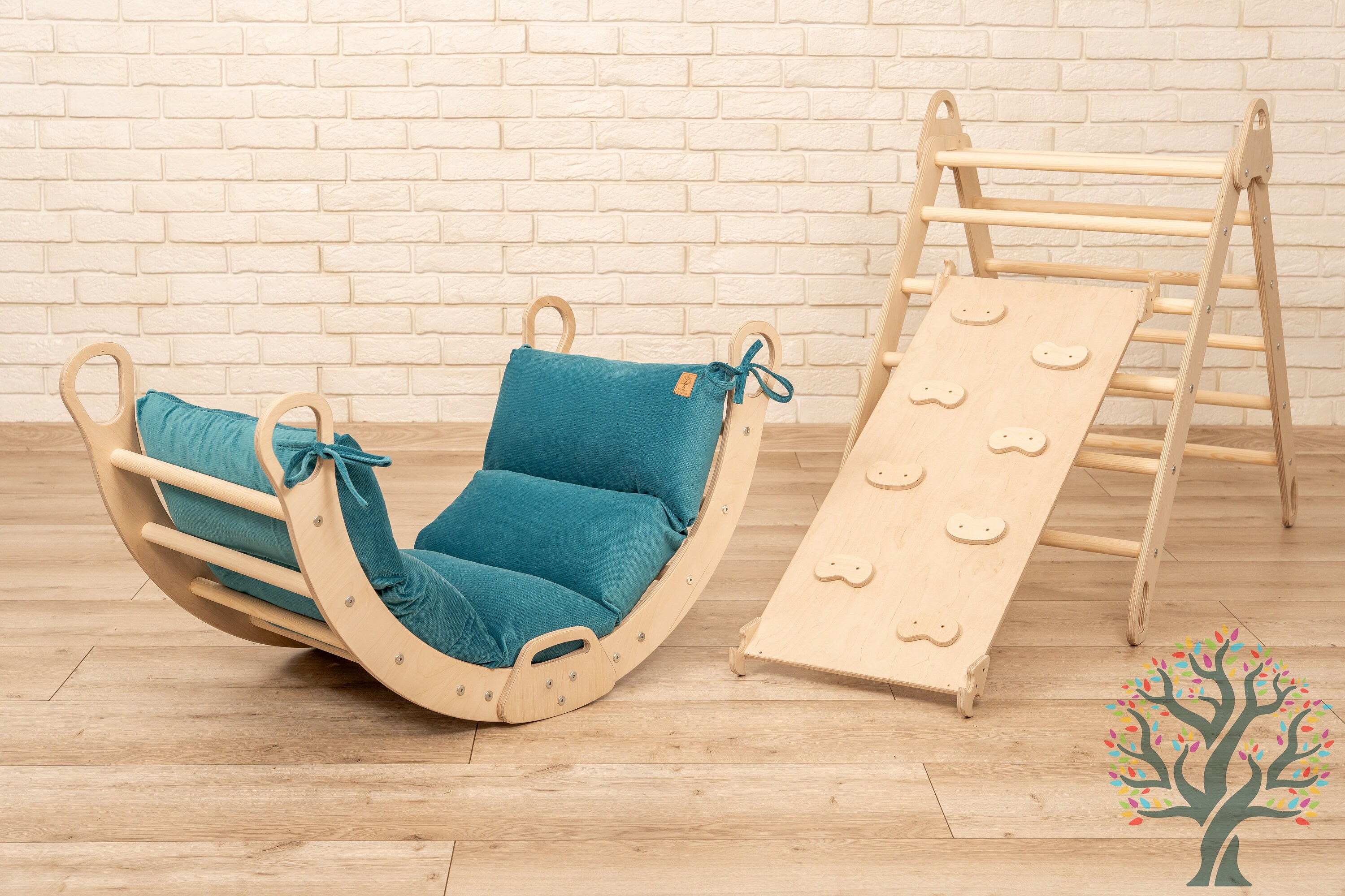 Montessori Gifts for kids, climbing set, Kids toys, Montessori climbing set, Triangle climber, toys 2 years old- 7 year old, wooden baby gym