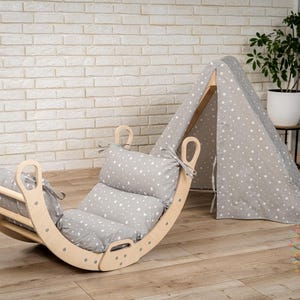 Montessori Kletterset 4in1: Dreieck, Bogen, Rahmen & Zelt - Kleinkindspielplatz