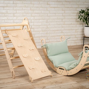 Kids room, Wooden Toys, Gift For kids toys, Montessori climber, Kids furniture, baby gift, Indoor playground, climbing arch with pillow