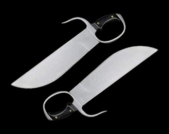 Pair Of Wing Chun Butterfly Knives Set, Handmade Bowie Knife Chinese Martial Arts Gift for Him Full Tang Yong Chun Quan Swords