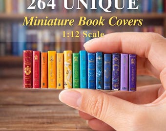 Miniature Book Covers Printable – Mega Bundle Dollhouse Library DIY Decor (PDF Download)