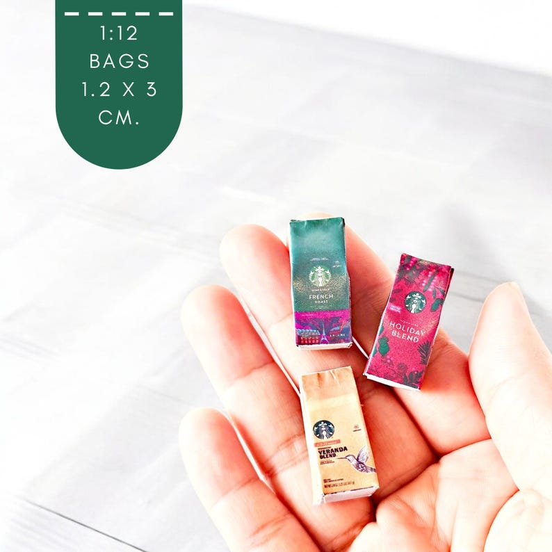 Miniature Starbucks Coffee Printable packages boxes Set 1:6 1:12 Scale Instant digitable downloaded