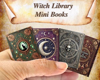 Miniboekenpakket heksbibliotheek: Ephemera Dollhouse Junk Journal (afdrukbare pdf)