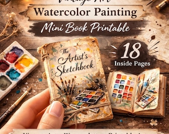 Minilibro imprimible de acuarela: Diario de arte vintage hecho a mano (Descarga PDF)